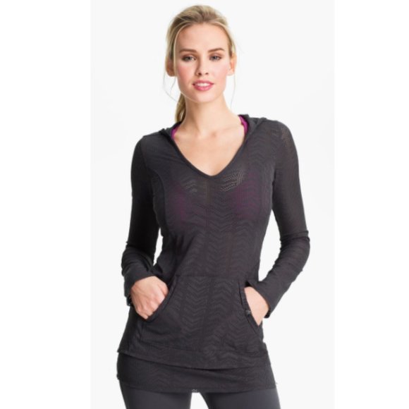 Prana Tops - Prana Angie Mesh Hoodie Black sz S